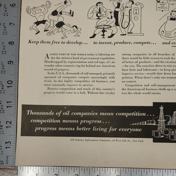 Oil Industry - Competition = Progress = Better Living - 1950 Retro Vtg PRINT AD - Picture 9 of 10